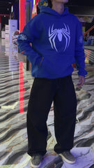 Spider Design Blue Hood – Premium Winter Streetwear
